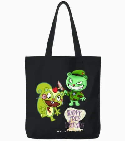 Happy Tree Friends Tote Bags - Black