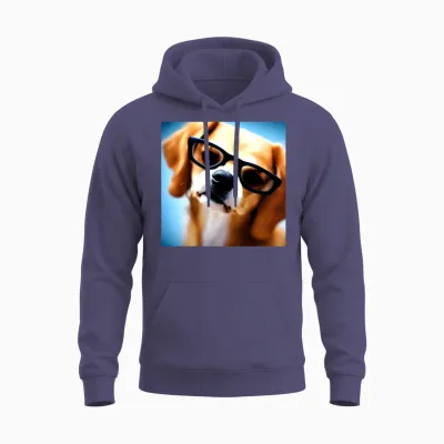 Dog with Glasses Unisex Hoodie - Heather Sport Dark Navy