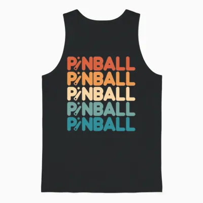 Pinball Retro Style Unisex Tank Top - Black