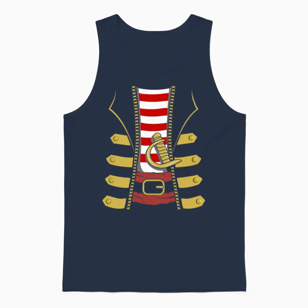Pirate Captain Flag Skull Family Party Costume Fun Unisex Tank Top in Navy