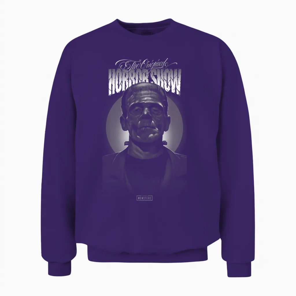 Universal Monsters Frankenstein the Original Horror Show Unisex Sweatshirt in Purple