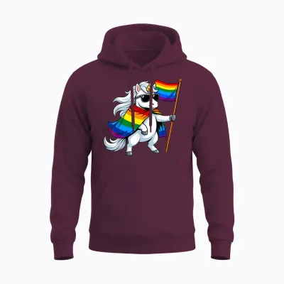 Einhorn-Lgbtq-Preismonat Unisex Hoodie - Maroon