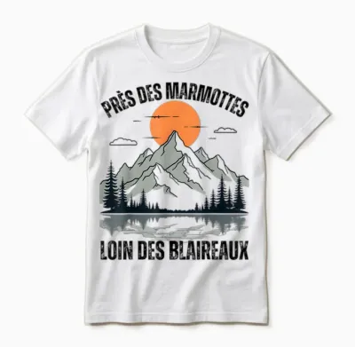 Near Marmots Away Badger Camping Mountain Nature T-Shirt, White, S Unisex T-Shirt - White