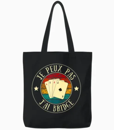 Je Peux Pas J'ai Bridge Man Humour Gift Funny T-Shirt, Black, S Tote Bags - Black