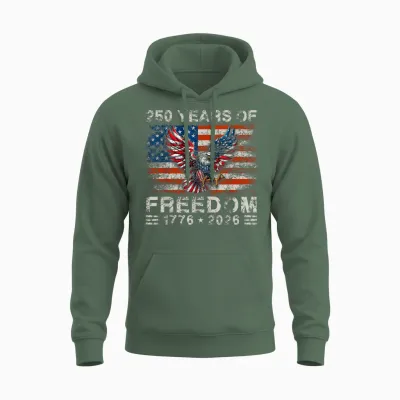250th American Anniversary Independence 250 Years of Freedom Unisex Hoodie - Military Green