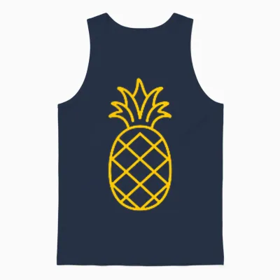 Kleine Ananasfrucht, Minimalistische Einfache Ananas Unisex Tank Top - Navy