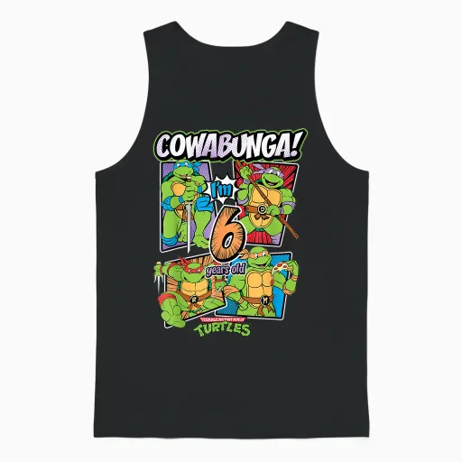 Mademark X Teenage Mutant Ninja Turtles - Cowabunga I'm 6 Years Old Teenage Mutant Ninja Turtles Unisex Tank Top - Black