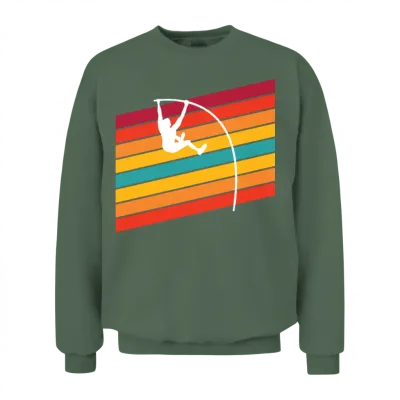 Retro Pole Vault for Pole Vault Athletes Unisex Sweatshirt - Military Green