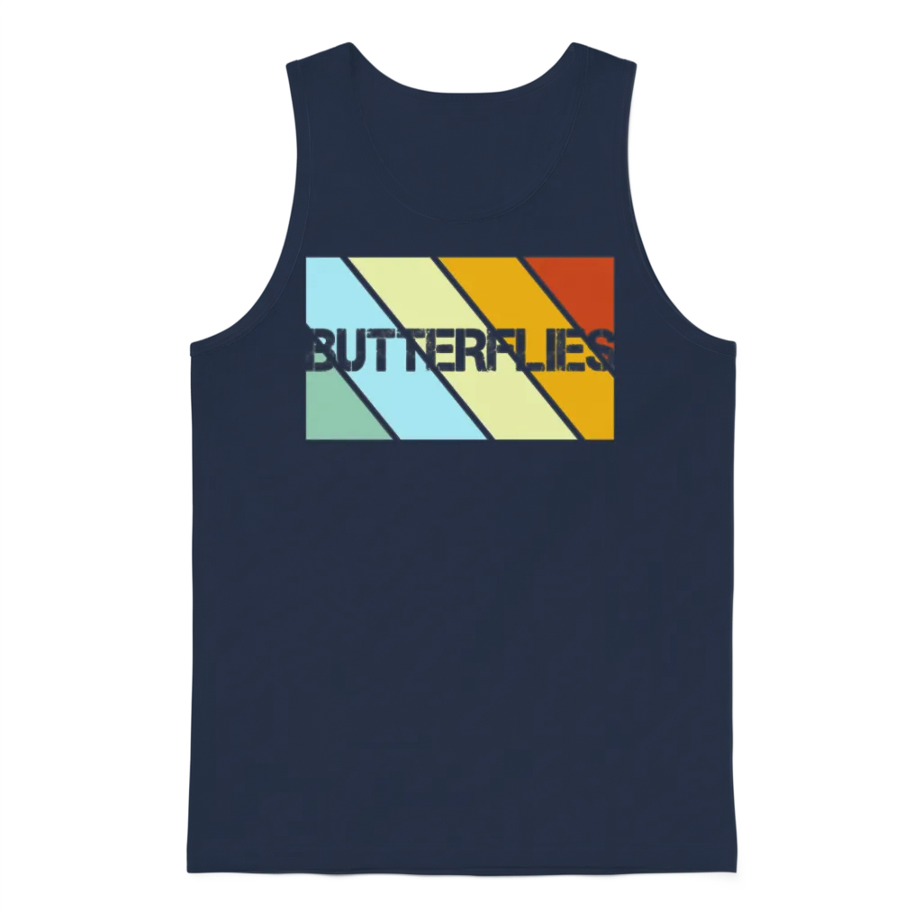 Butterfly Retro Unisex Tank Top - Navy