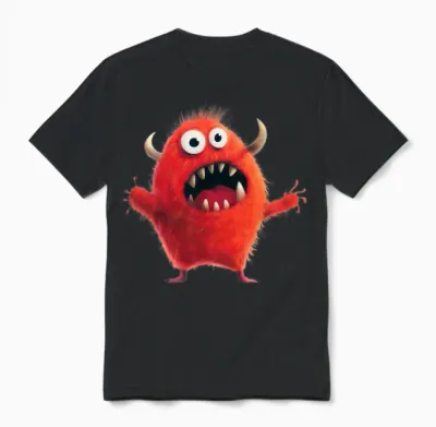 Funny Monster Unisex T-Shirt - Black