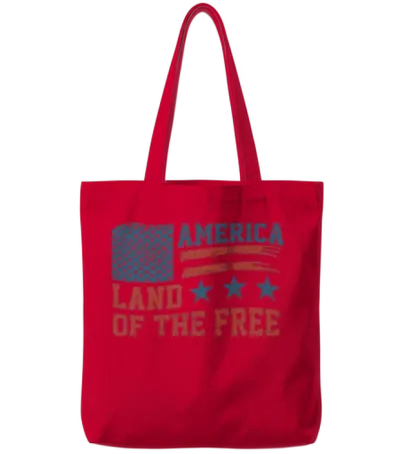 America Land of the Free Tote Bags - Red