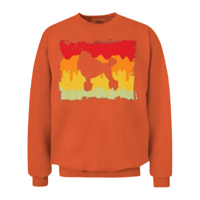 Poodle Retro Unisex Sweatshirt - Orange