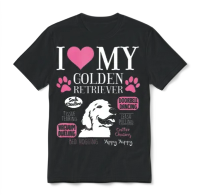 Dog Anatomy of a Golden Retriever Unisex T-Shirt - Black