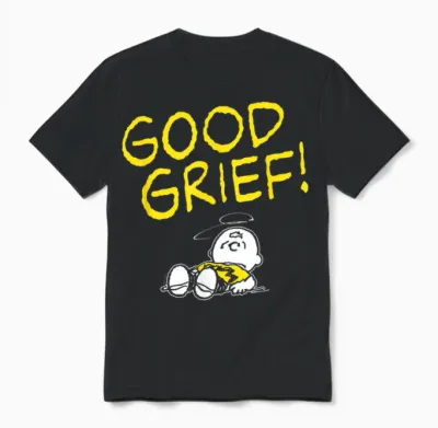 Peanuts - Charlie Brown Good Grief Unisex T-Shirt - Black