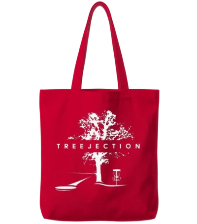 Treejection Disc Golf Funny Disc Golf Player Appar Tote Bags - Red