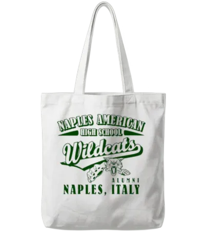 Naples American High School Wildcats Alumni Green Tote Bags - White