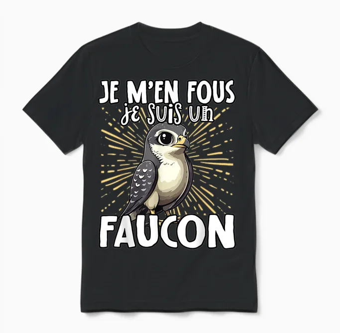 Je M'en Fous Je Suis Un Falcon - Sweet Falcon T-Shirt, Black, S Unisex T-Shirt in Black