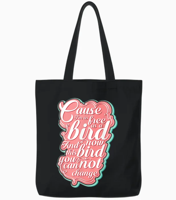 Lyriclyfe Free Bird Ronnie Zant Allen Collins Tote Bags in Black