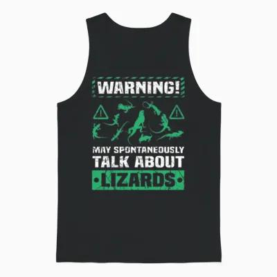 Funny Reptile Lizard Unisex Tank Top - Black