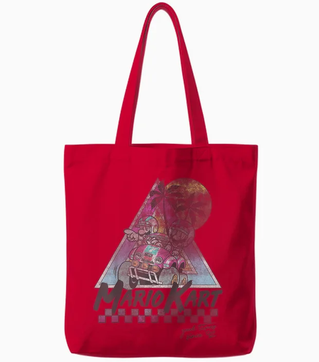 Mario Kart Mario and Luigi Good Time Since 92 Vintage Tote Bags in Red