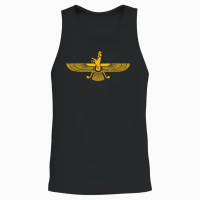 Faravahar Zarathustra Spiritual Symbols Iranian T-Shirt, Black Unisex Tank Top - Black