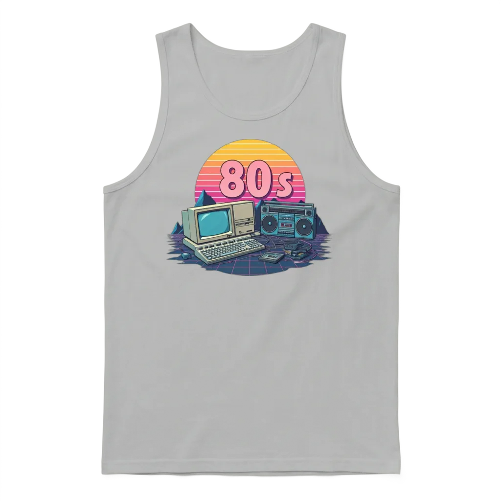 Retro 80s Unisex Tank Top - Ash