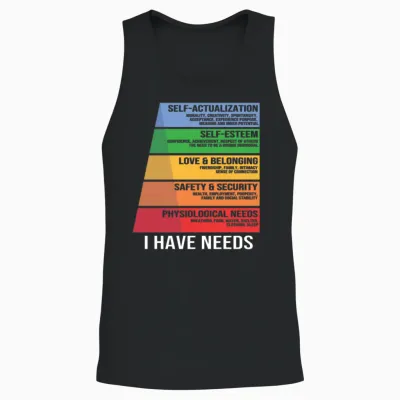 Funny Psychology Psychologist Hierarchy of Needs Unisex Tank Top - Black