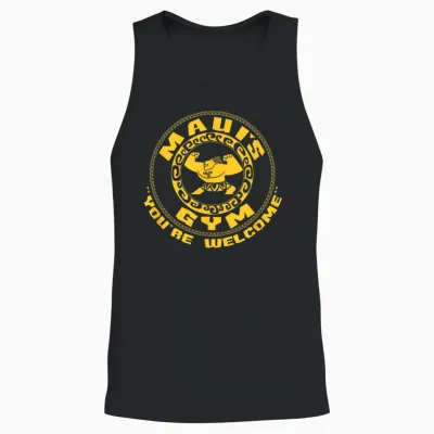 Disney Moana Maui's Gym Circle Logo Unisex Tank Top - Black