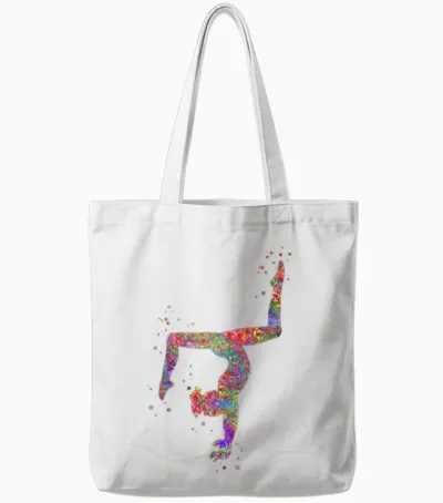 Gymnastics Girl Tote Bags - White