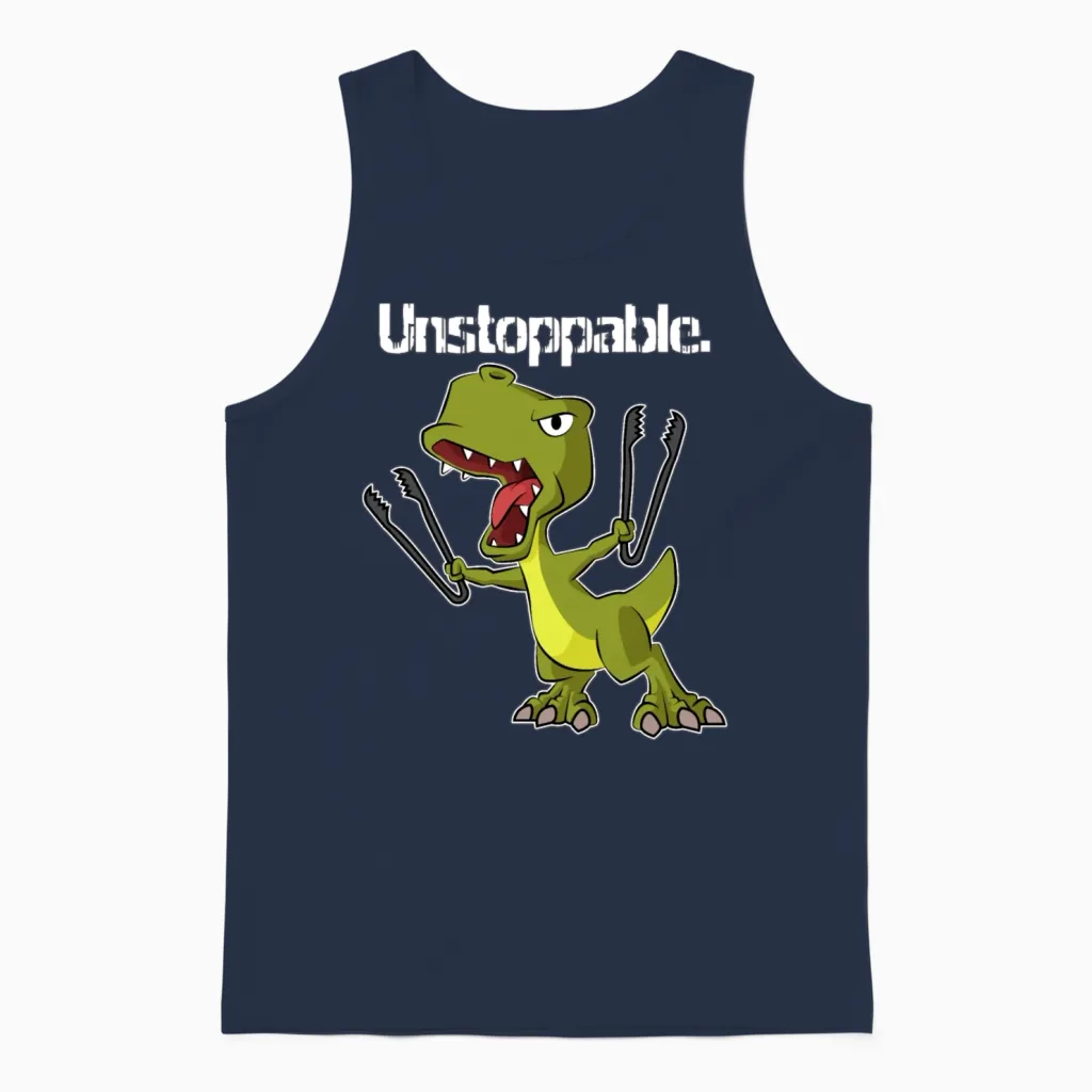 T-Rex Unstoppable Unisex Tank Top in Navy