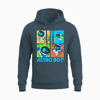 Astro Bot Rescue Mission Fighting Pose Video Game Unisex Hoodie - Dark Heather