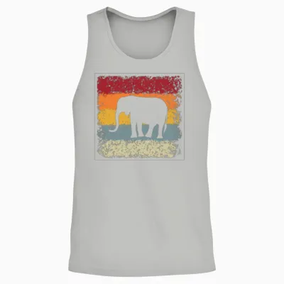 Elephant Retro Unisex Tank Top - Ash