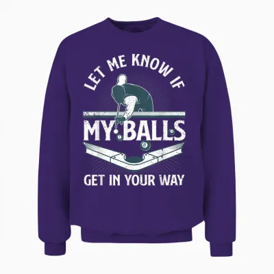 Funny Billiards Design for Men Women Billiard Pool Player Unisex Sweatshirt - Purple