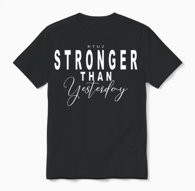 Fitness Backprint Slogan Jogging Training Motivation Sports T-Shirt, Black Unisex T-Shirt in Black