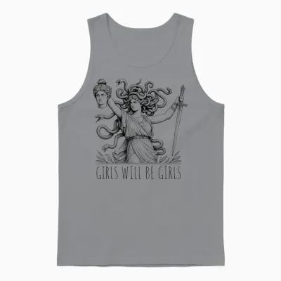 Vintage Girl Will Be Girls Medusa Feminist Clothing Unisex Tank Top - Sport Grey