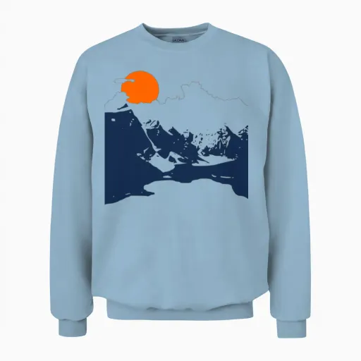 Mountains Hiking & Outdoors Gift Unisex Sweatshirt in Light Blue