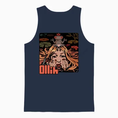 Frog Queen — the Crowned Swamp [original Art] Unisex Tank Top - Navy