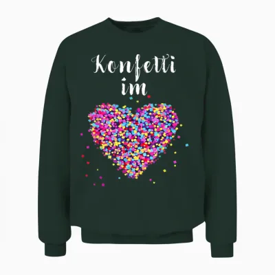 Confetti in Heart Fancy Dress Carnival Confetti Costume Outfit Unisex Sweatshirt - Forest