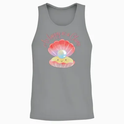 Funny Happy Clams Unisex Tank Top - Sport Grey