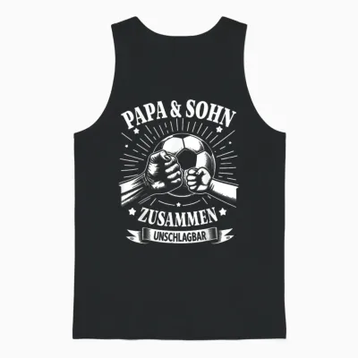 Papa Und Sohn Fußball Fussball Spielen Ball Vater Vatertag Unisex Tank Top - Black