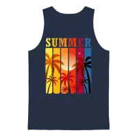 Retro Summer Unisex Tank Top - Navy – 1