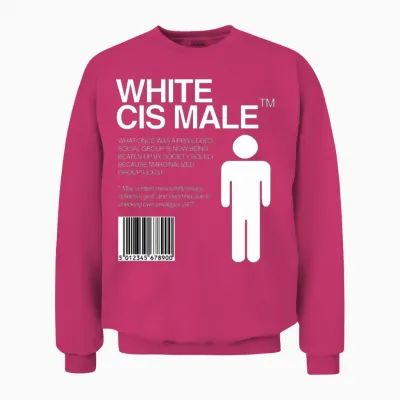 White Cis Male Unisex Sweatshirt - Heliconia