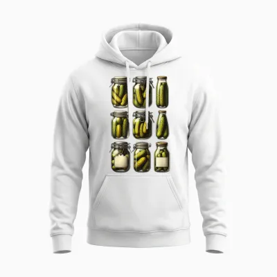 Canned Pickle Jar for Cucumber Lovers Unisex Hoodie - White