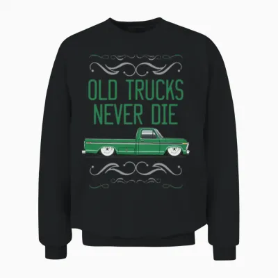 Keep on Truckin Seapine Green Unisex Sweatshirt - Black
