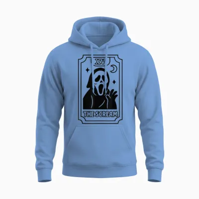 The Scream Tarot Card Xv Unisex Hoodie - Carolina Blue