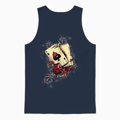 Player - Dice Demonic Poker Card T-Shirt, Black Unisex Tank Top - Navy
