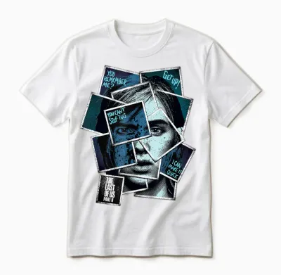 The Last of Us Part Ii Elie You Can't Stop This Big Portrait T-Shirt, Black, S Unisex T-Shirt - White