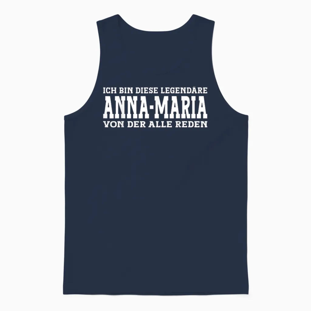 Anna-Maria Funny First Name Women's Name Saying Anna-Maria T-Shirt, Black Unisex Tank Top in Navy