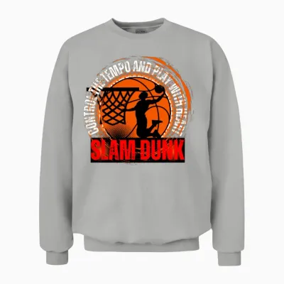 Basketball Slam Dunk Unisex Sweatshirt - Ash