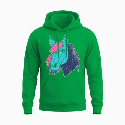Galactic Horse Horse Wrangler Gift Unisex Hoodie - Irish Green